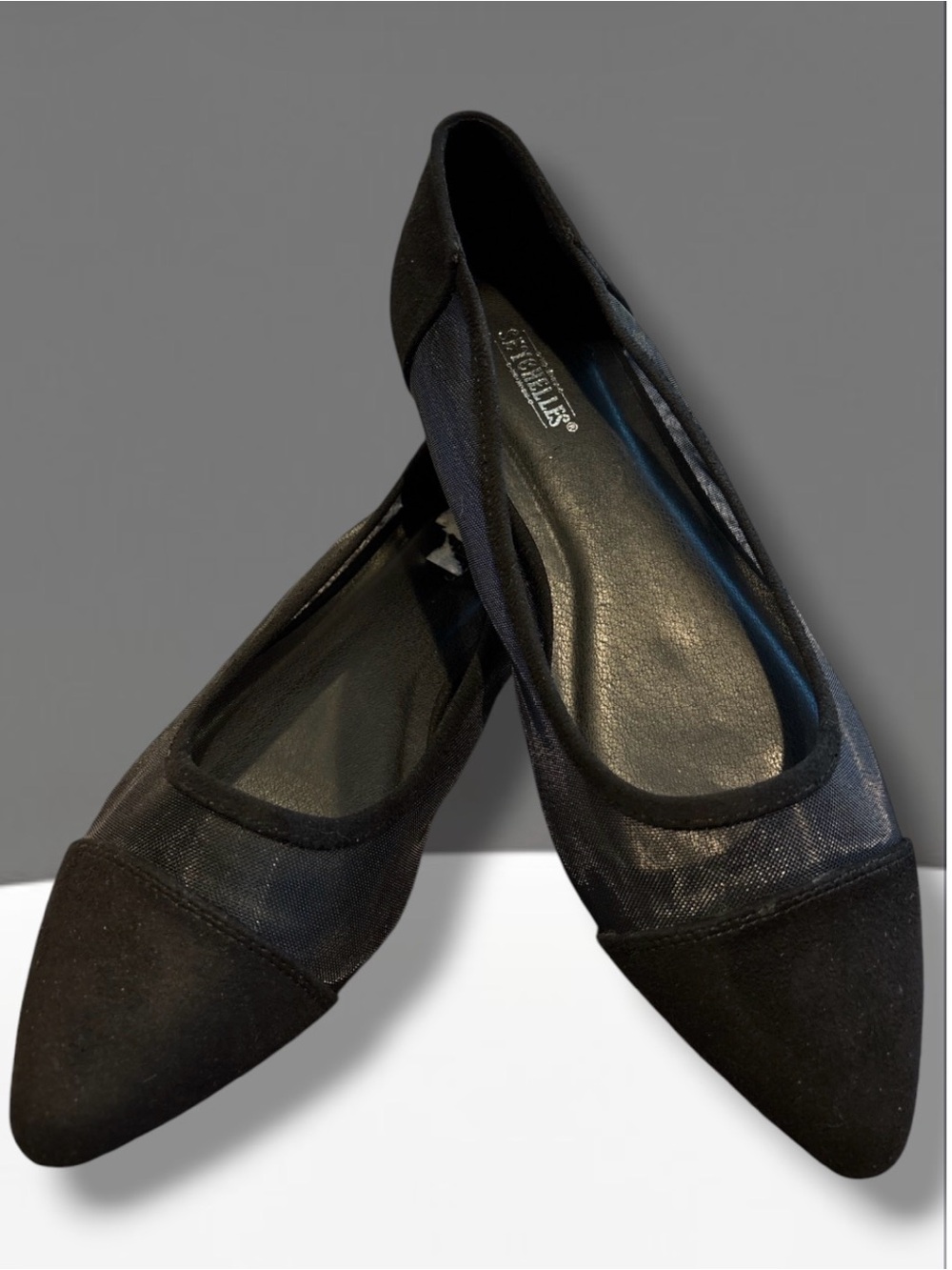 Seychelles Annette Black Mesh Pointed Toe Flats Size 8W